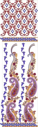 Multicolored Paisley Daman Border