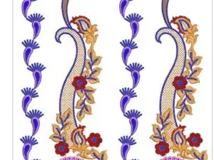 Multicolored Paisley Daman Border