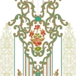 "Kurti Front Panel" Paisley Neckline Embroidery Design