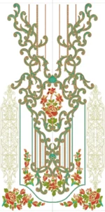 "Kurti Front Panel" Paisley Neckline Embroidery Design